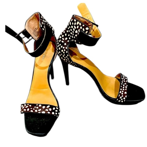 Calvin Klein Shoes - Calvin Klein Brown and Cream Vable‎ Hair Hide Heels Size 10